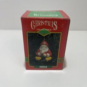 Vtg  Christmas Collectable India Santa Ornament Santas Around World 1995 NIB